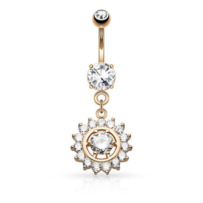 Bauchnabelpiercing mit eingefassten Zirkonia Kristallen Claw Set (9292648808776)