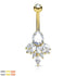 Vergoldetes Chirurgenstahl Bauchnabelpiercing "Golden Radiance" mit Zirkonia Kristallen (9187066609992)