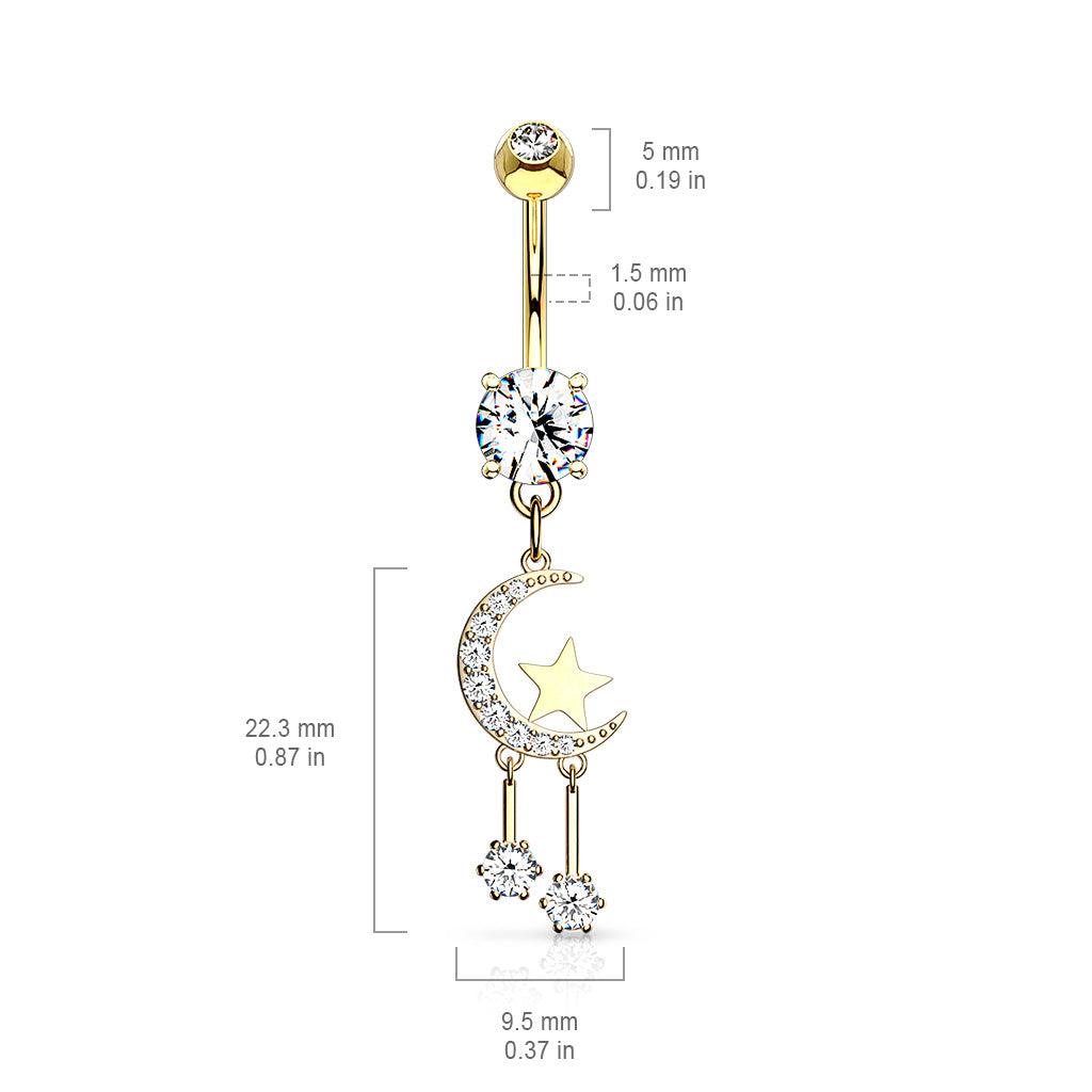 Bauchnabelstecker "Night Dreams" mit Zirkonia Kristallen (9307727888712)