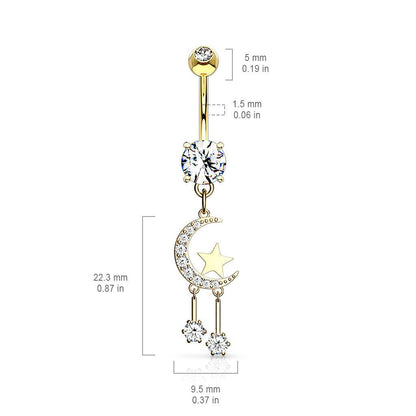 Bauchnabelstecker "Night Dreams" mit Zirkonia Kristallen (9307727888712)