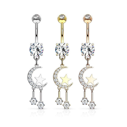 Bauchnabelstecker "Night Dreams" mit Zirkonia Kristallen (9307727888712)