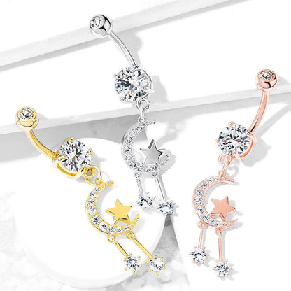 Bauchnabelstecker "Night Dreams" mit Zirkonia Kristallen (9307727888712)