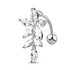 Bauchnabelpiercing mit Top Down Blumen Ranke und Zirkonia Kristallen (9307656651080)