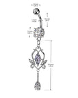 Bauchnabelstecker "Stellar Arch" vergoldet mit Zirkonia Steinen (Chirurgenstahl 316L) - Royal Skin Jewelry (9121960362312)