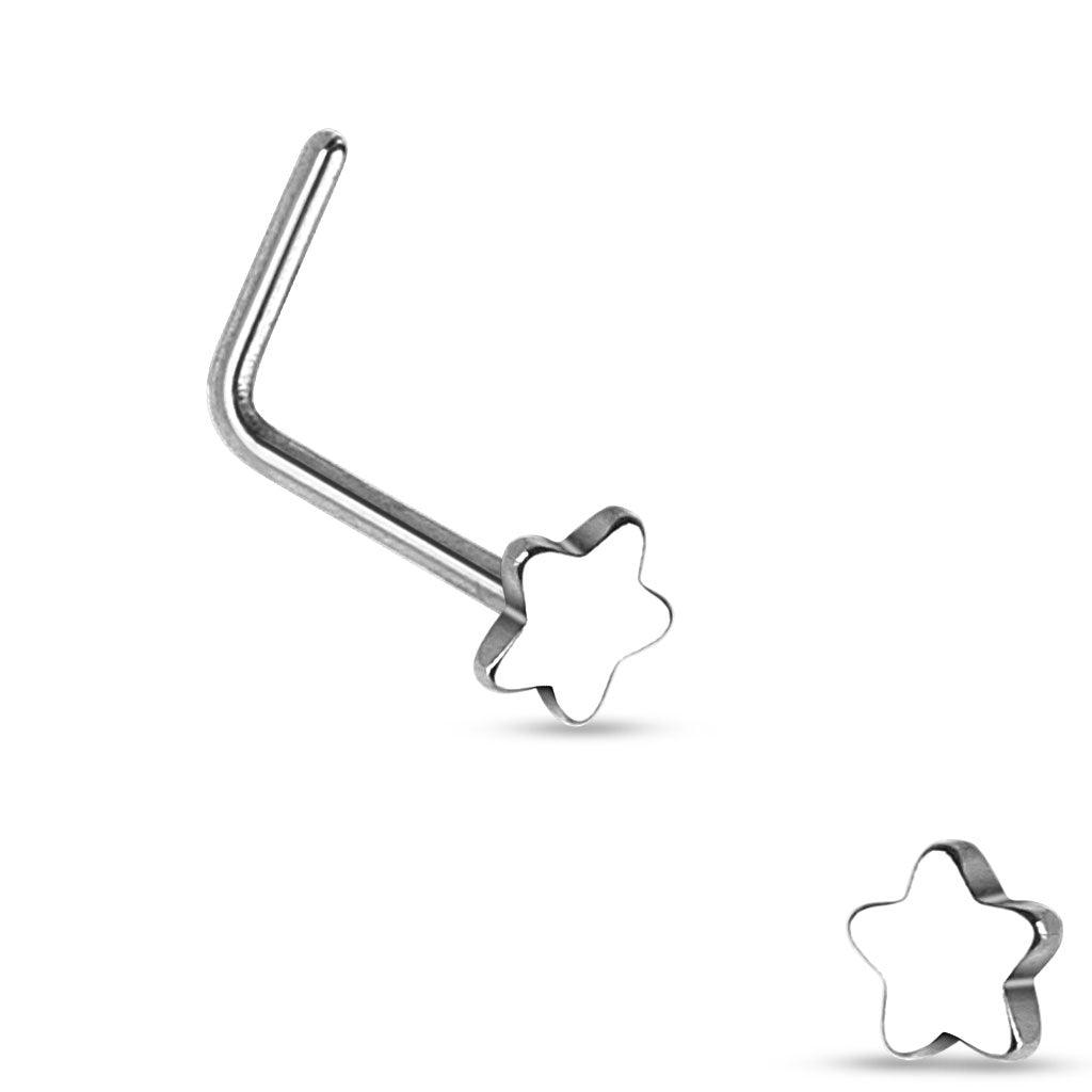 Nasenstecker mit Stern Motiv L-Form (9301452718408)