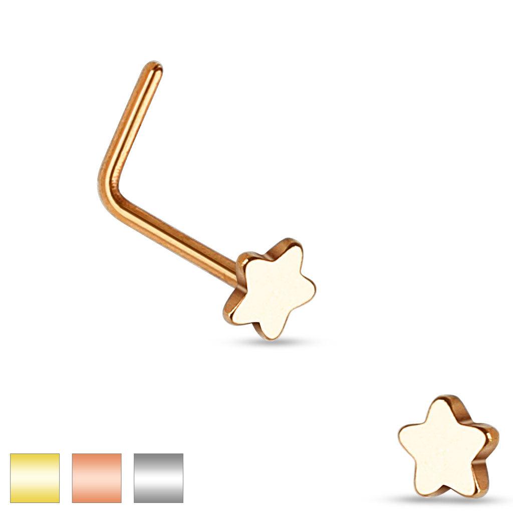 Nasenstecker mit Stern Motiv L-Form (9301452718408)