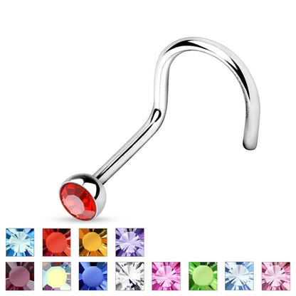 Nasenstecker mit Zirkonia Kristall Spirale (9301436236104)