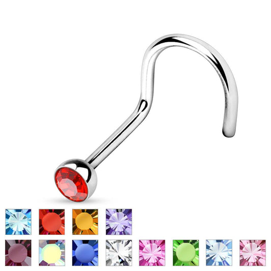 Nasenstecker mit Zirkonia Kristall Spirale (9301436236104)