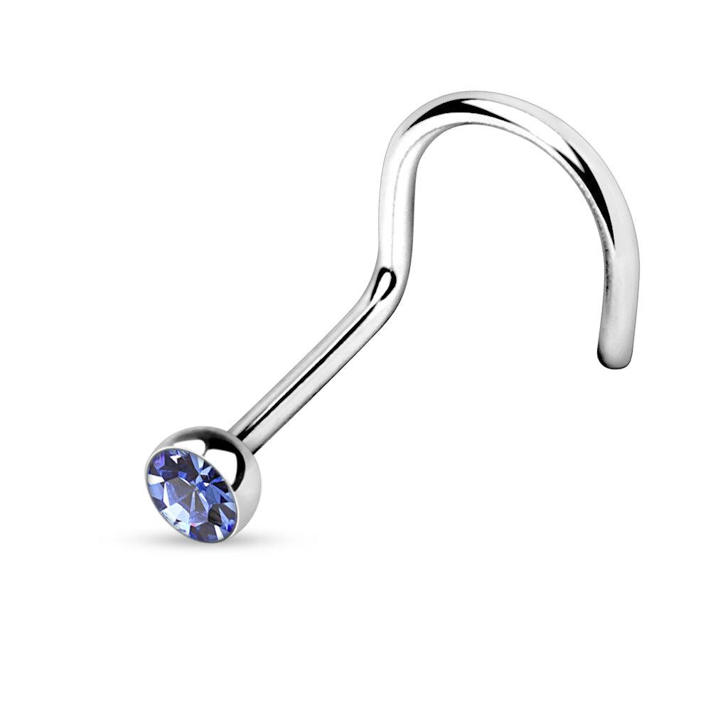 Nasenstecker mit Zirkonia Kristall Spirale (9301436236104)