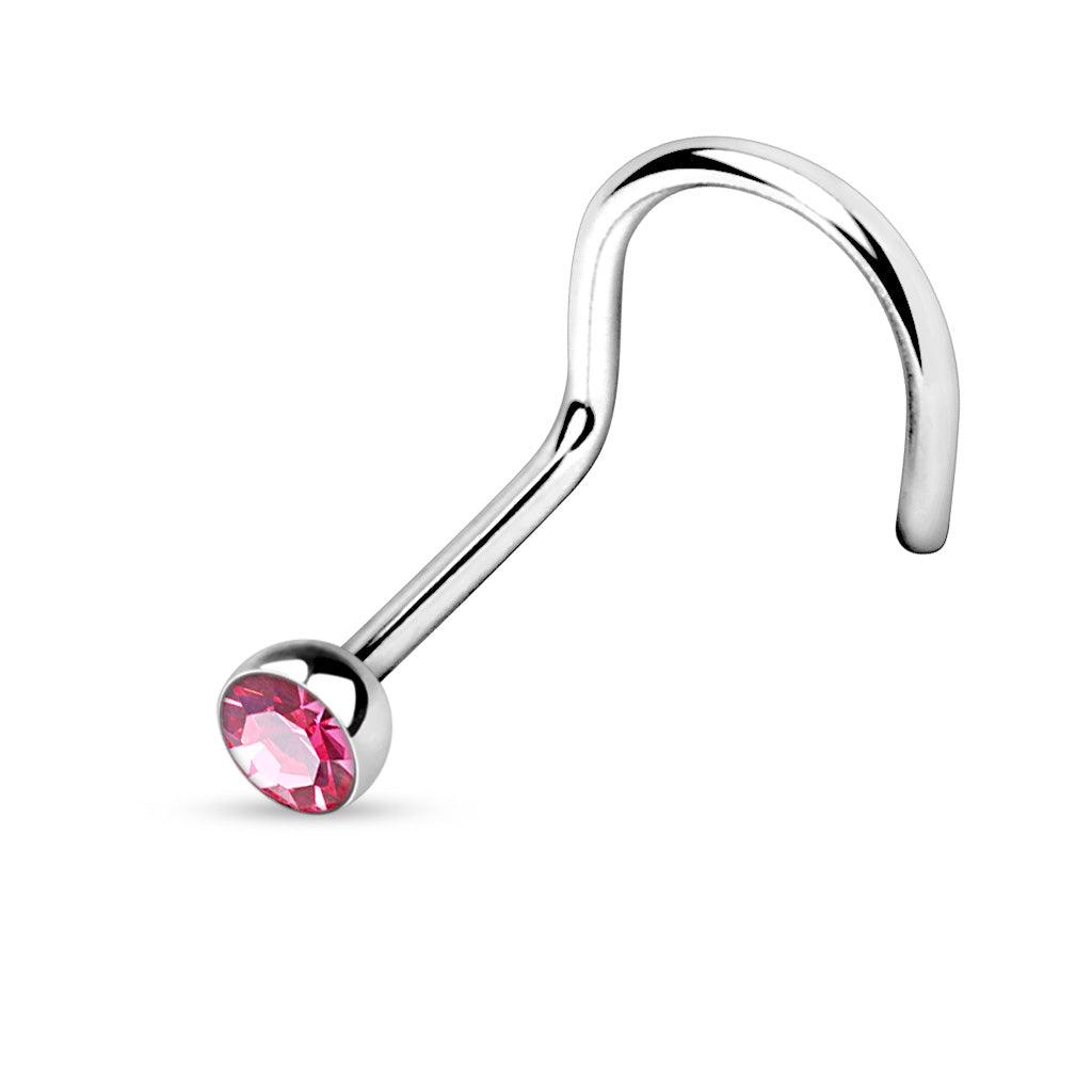 Nasenstecker mit Zirkonia Kristall Spirale (9301436236104)
