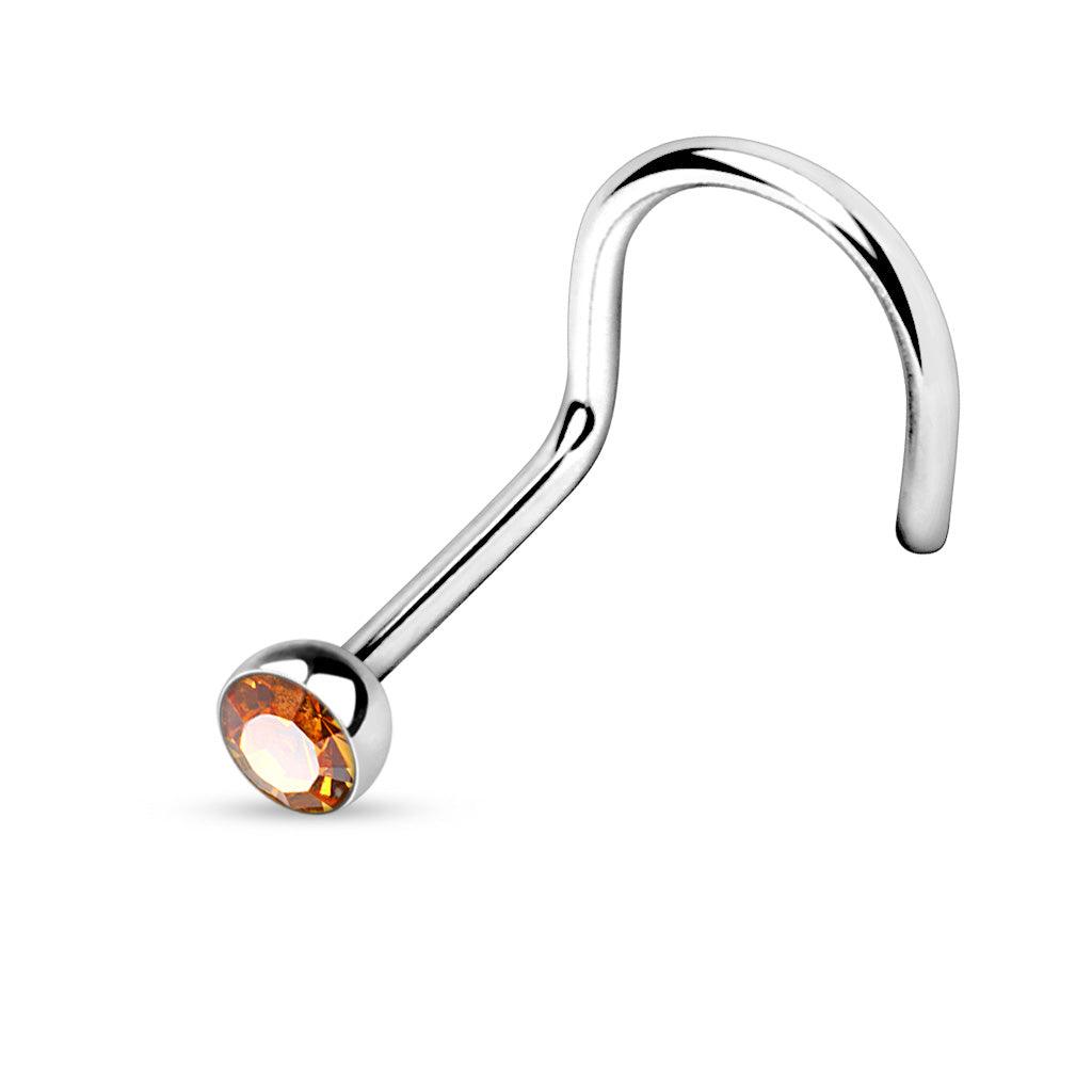 Nasenstecker mit Zirkonia Kristall Spirale (9301436236104)