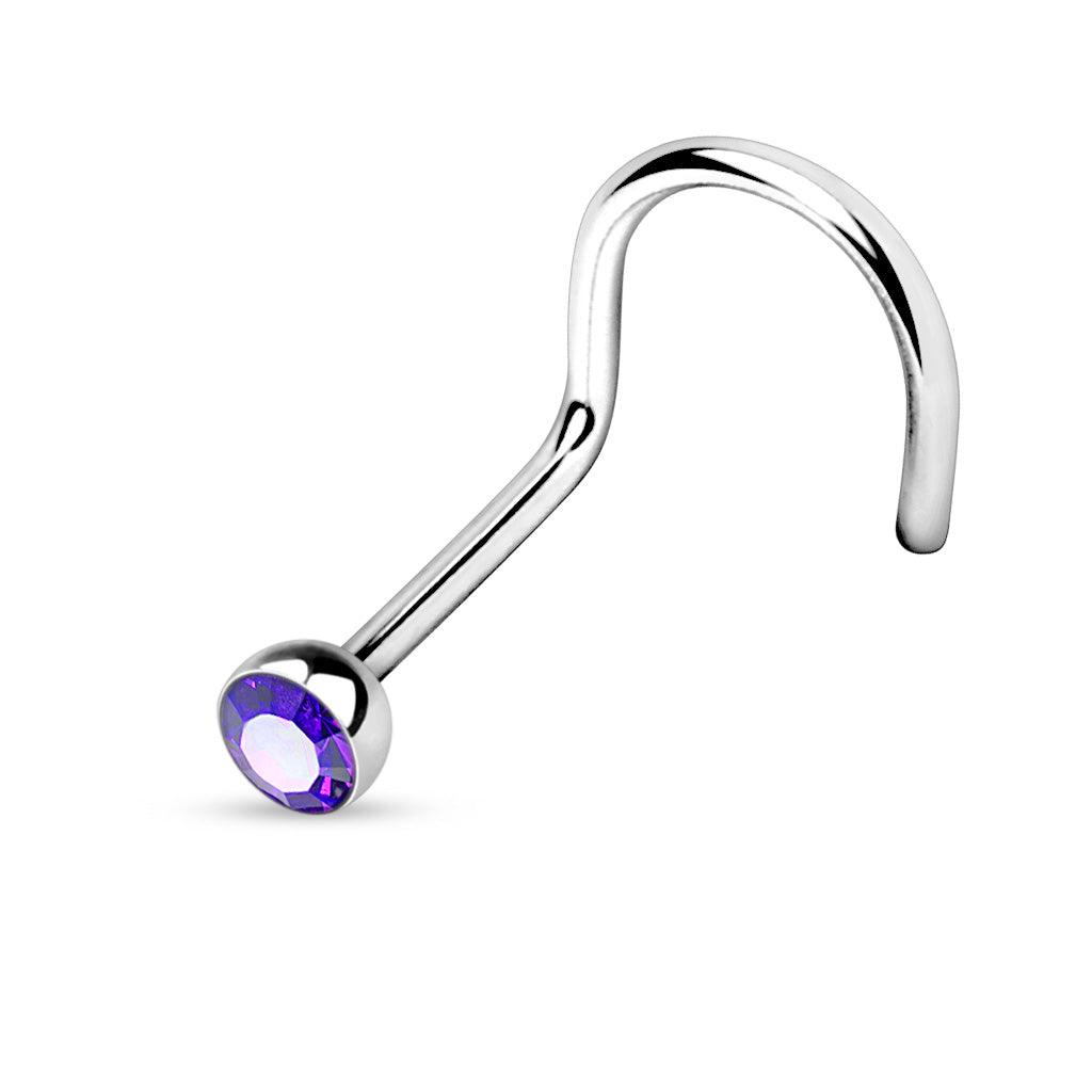 Nasenstecker mit Zirkonia Kristall Spirale (9301436236104)