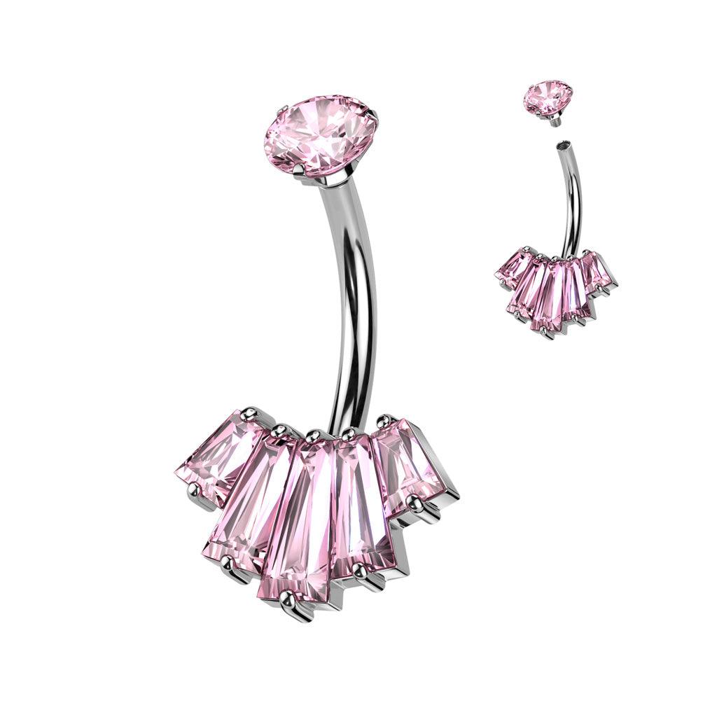 Bauchnabelpiercing "Emeralds" mit Zirkonia (Chirurgenstahl 316L) (9122085601608)