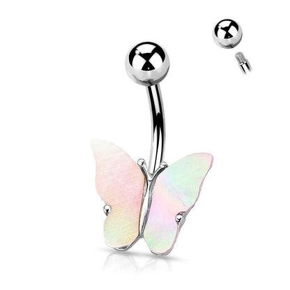 Bauchnabelpiercing Schmetterling Motiv mit Muschel Schale (9301302837576)