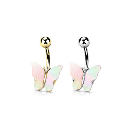 Bauchnabelpiercing Schmetterling Motiv mit Muschel Schale (9301302837576)