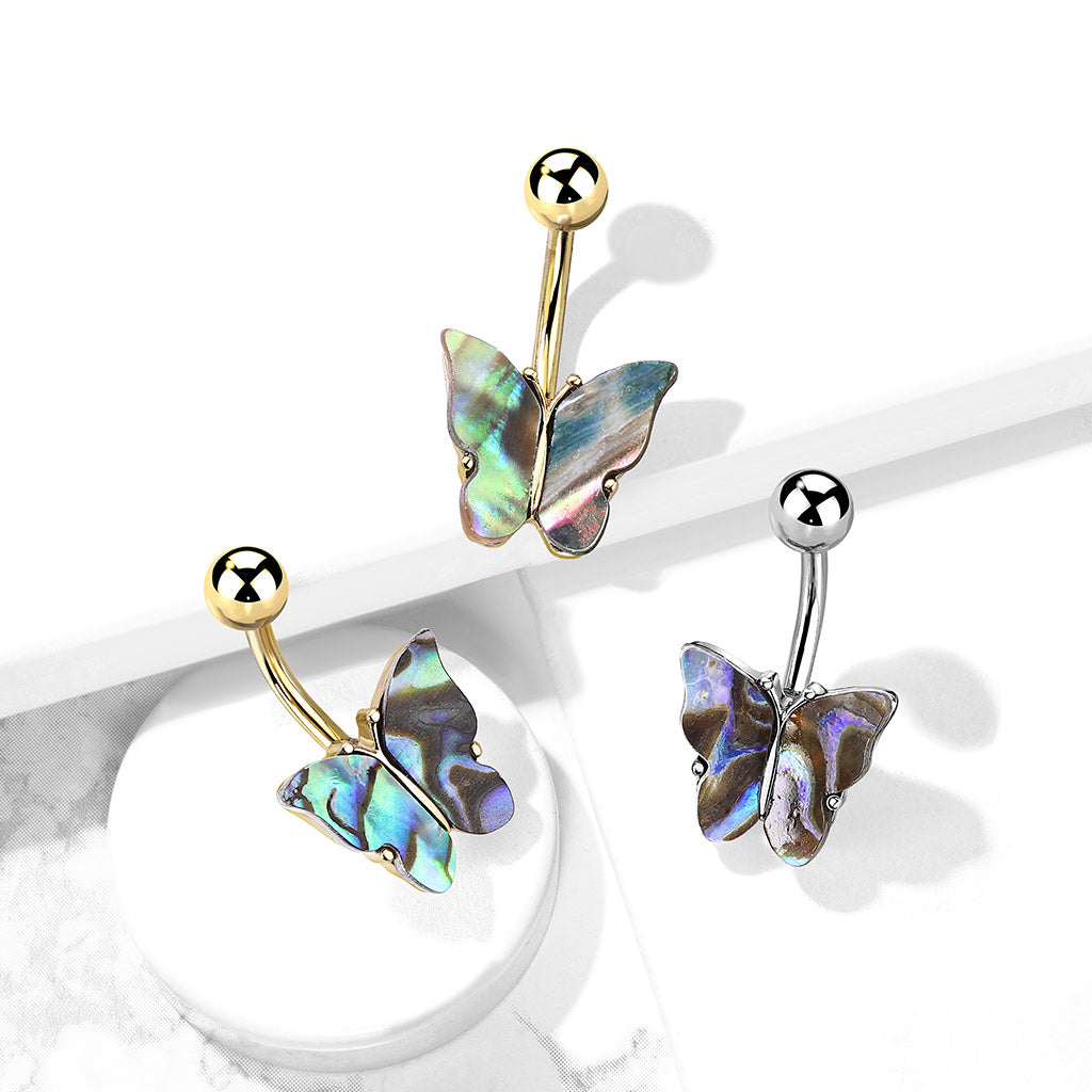 Bauchnabelpiercing mit Butterfly Motiv - Abanole Shell (Chirurgenstahl 316L) - Royal Skin Jewelry (9123269542216)