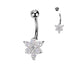 TITAN Bauchnabelpiercing Blüten Motiv mit eingefassten Marquise Zirkonia Kristallen (9298235785544)