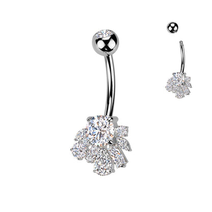 TITAN Bauchnabelpiercing mit eingefassten Zirkonia Kristallen (9298233393480)