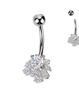 TITAN Bauchnabelpiercing mit eingefassten Zirkonia Kristallen (9298233393480)