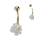 TITAN Bauchnabelpiercing mit eingefassten Zirkonia Kristallen (9298233393480)