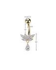 TITAN Bauchnabelpiercing mit Marquise Zirkonia Kristallen und Teardrop Anhänger (9298198757704)