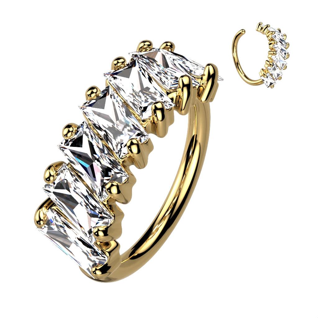 Ring Biegbar mit diagonalen Zirkonia Kristallen (9308708012360)