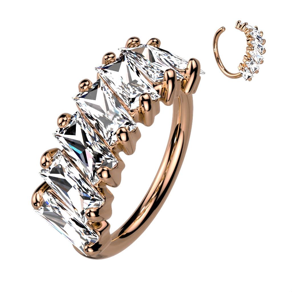 Ring Biegbar mit diagonalen Zirkonia Kristallen (9308708012360)