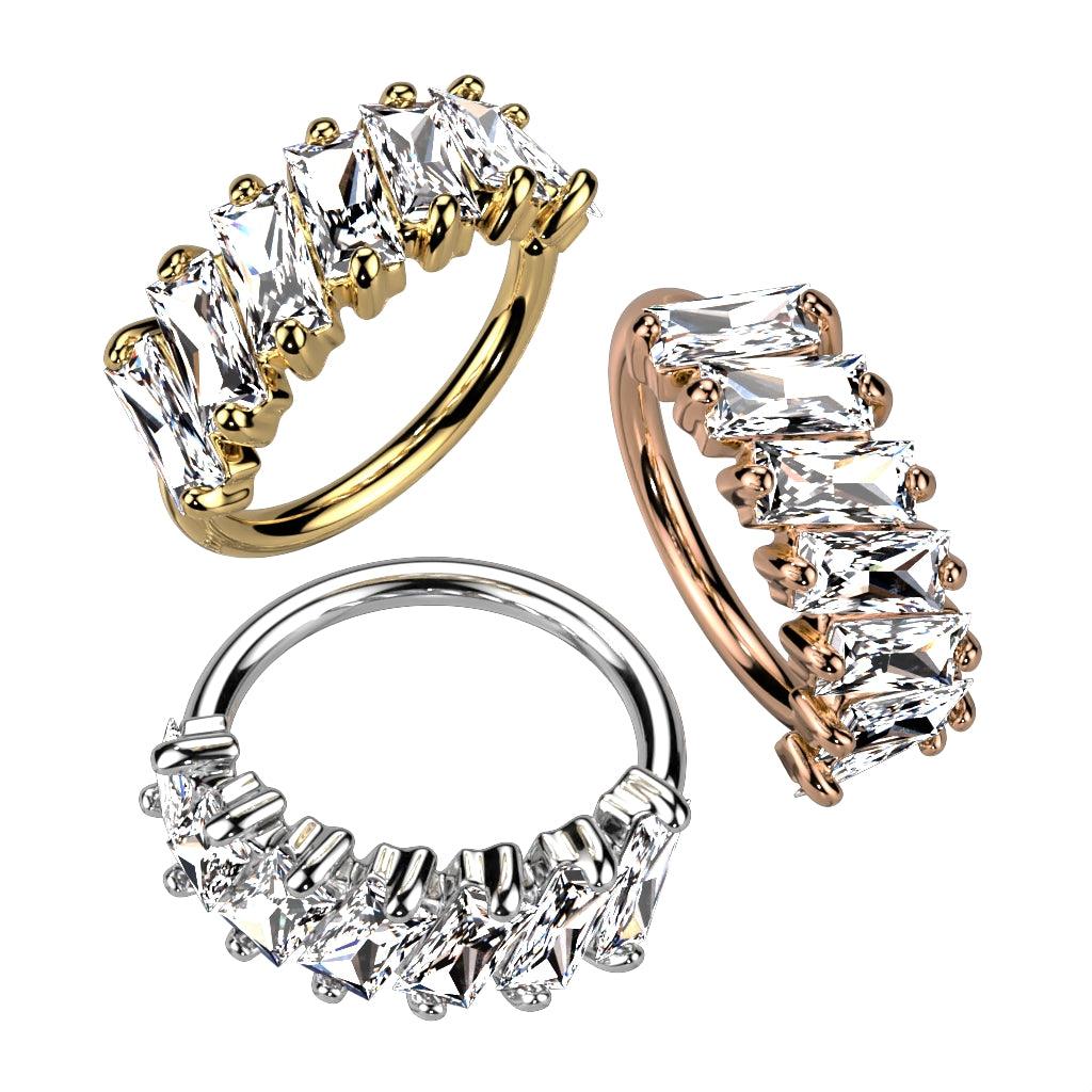 Ring Biegbar mit diagonalen Zirkonia Kristallen (9308708012360)