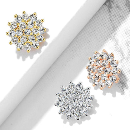 Dermal Anchor Aufsatz Sun Burst mit Zirkonia Kristallen (9308677931336)