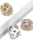 Dermal Anchor Aufsatz Rose Blossom mit Zirkonia Kristallen (9308680913224)