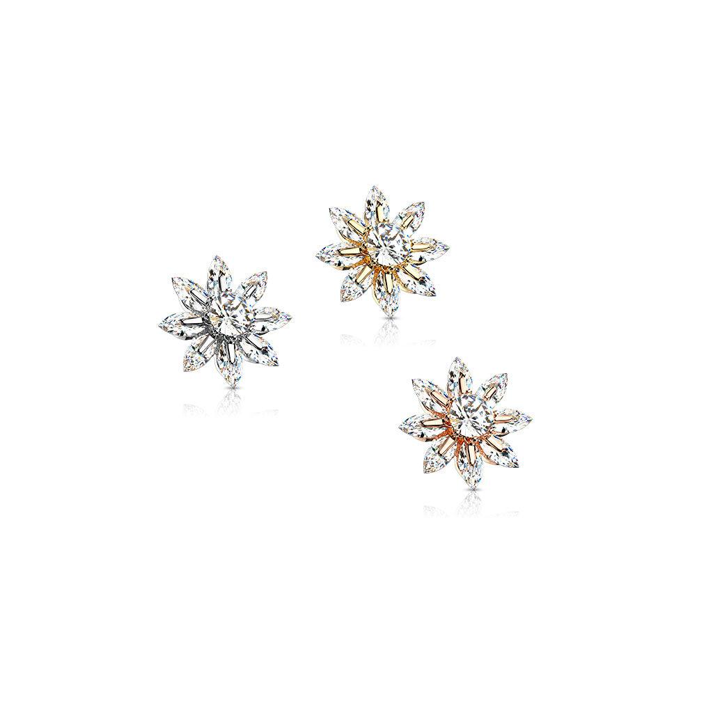 Dermal Anchor Aufsatz Petal Flower mit Zirkonia Kristallen (9308689989960)