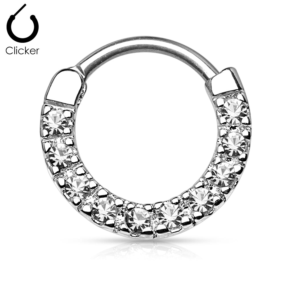 septumpiercing segmentclicker  chirurgenstahl silber mit eingefassten zirkonia kristallen (9186889564488)