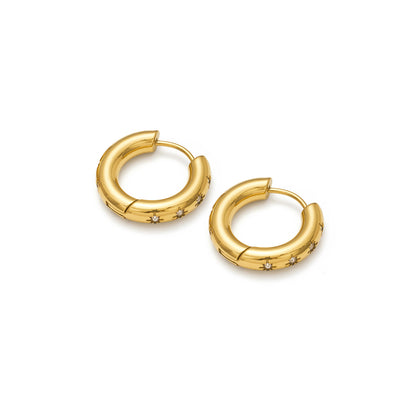 Creolen Gold mit Zirkonia Sternen