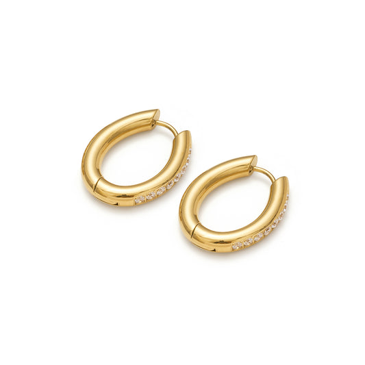 Creolen Oval mit Kristallbesatz