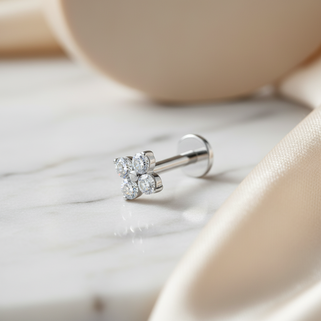 Silber Labret-Stecker Lifestyle